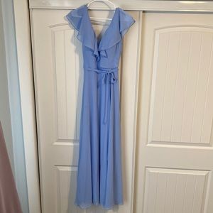 Morilee from David’s Bridal bridesmaids dress in a Periwinkle color. Size 8.